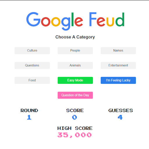 GOOGLE FEUD free online game on